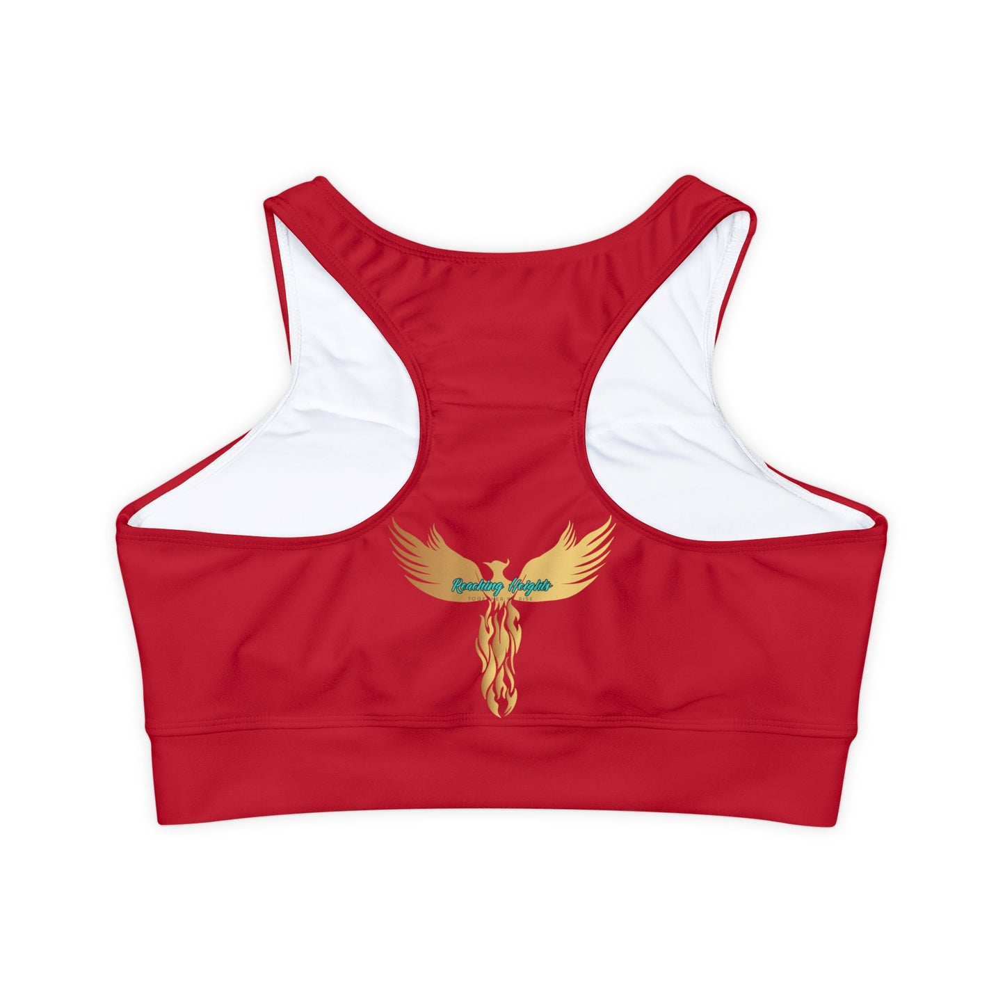 I am Willpower: Red: Fully Lined, Padded Sports Bra (AOP)