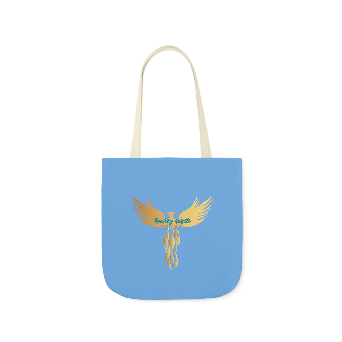 Light Blue: RH Logo: White Font: Phoenix Rise: Canvas Tote Bag, 5-Color Straps