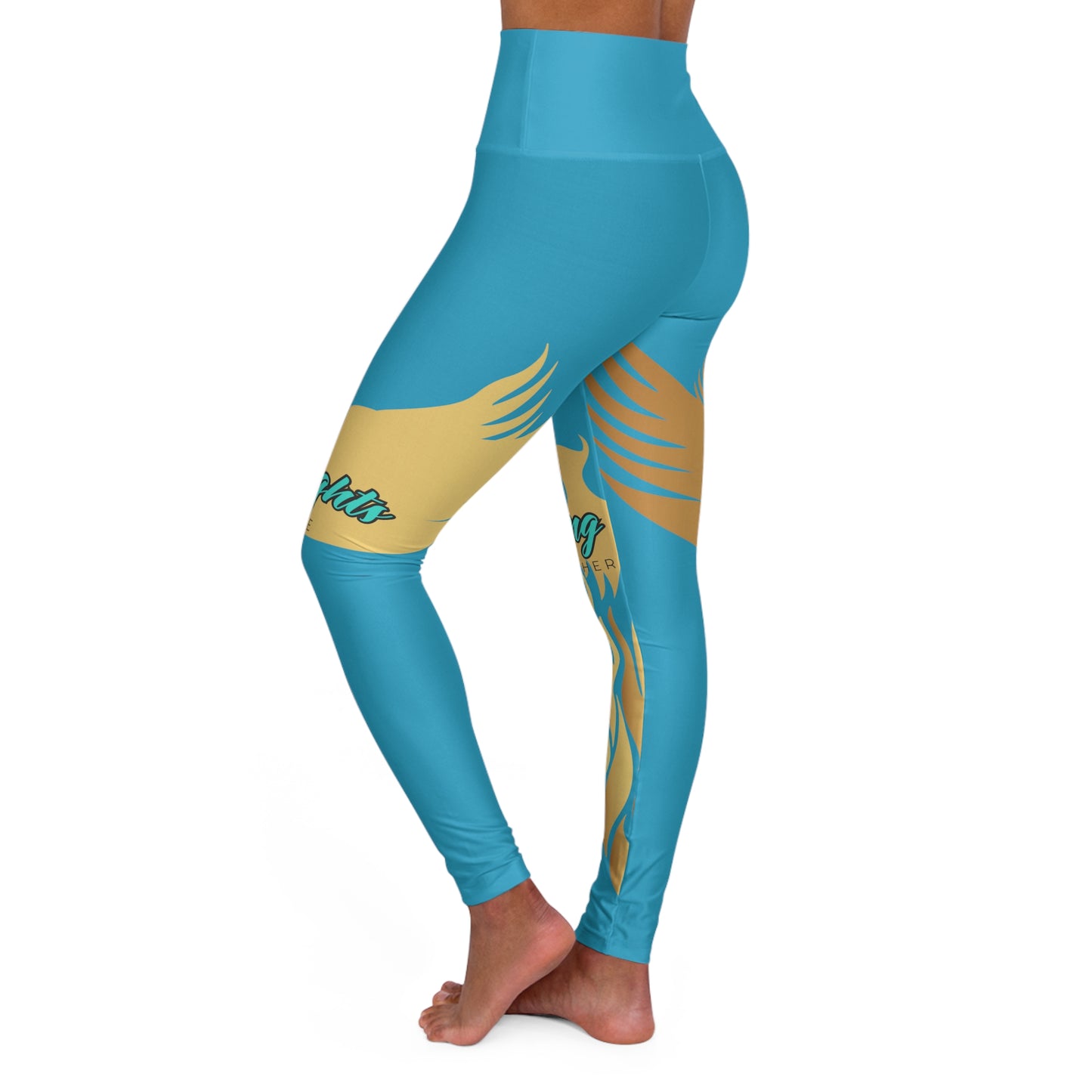 Turquiose: High Waisted Yoga Leggings (AOP)