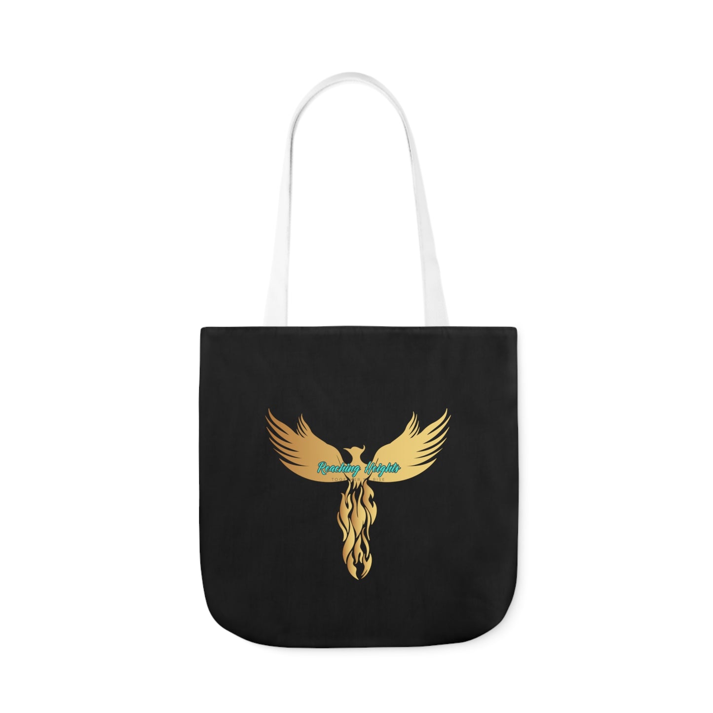 Black: RH Logo: White Font: Phoenix Rise: Canvas Tote Bag, 5-Color Straps