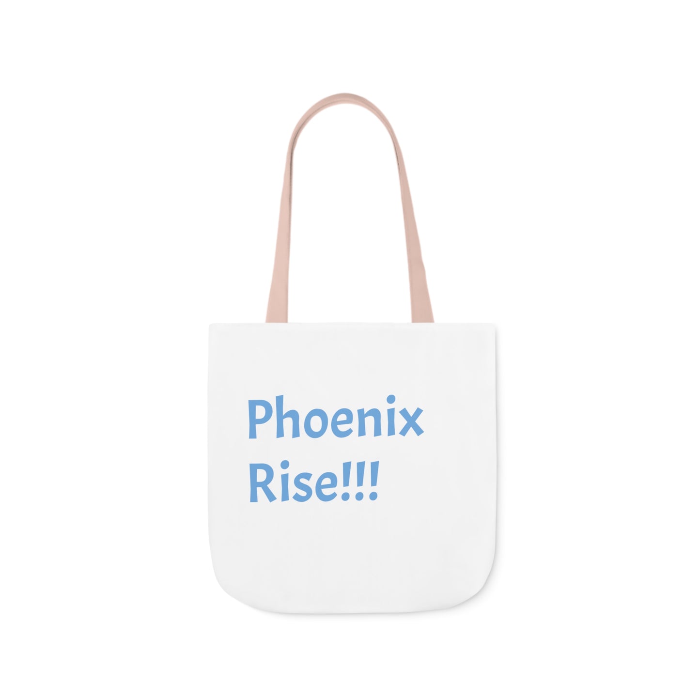 White: RH Logo: Light Blue Font: Phoenix Rise: Canvas Tote Bag, 5-Color Straps