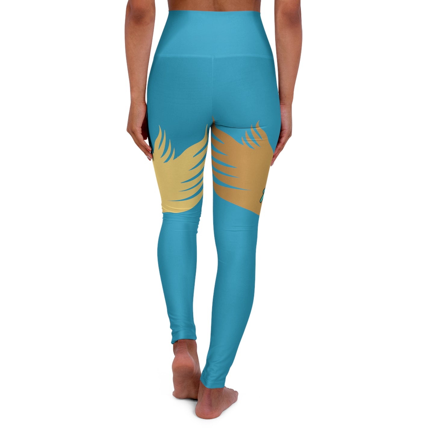 Turquiose: High Waisted Yoga Leggings (AOP)