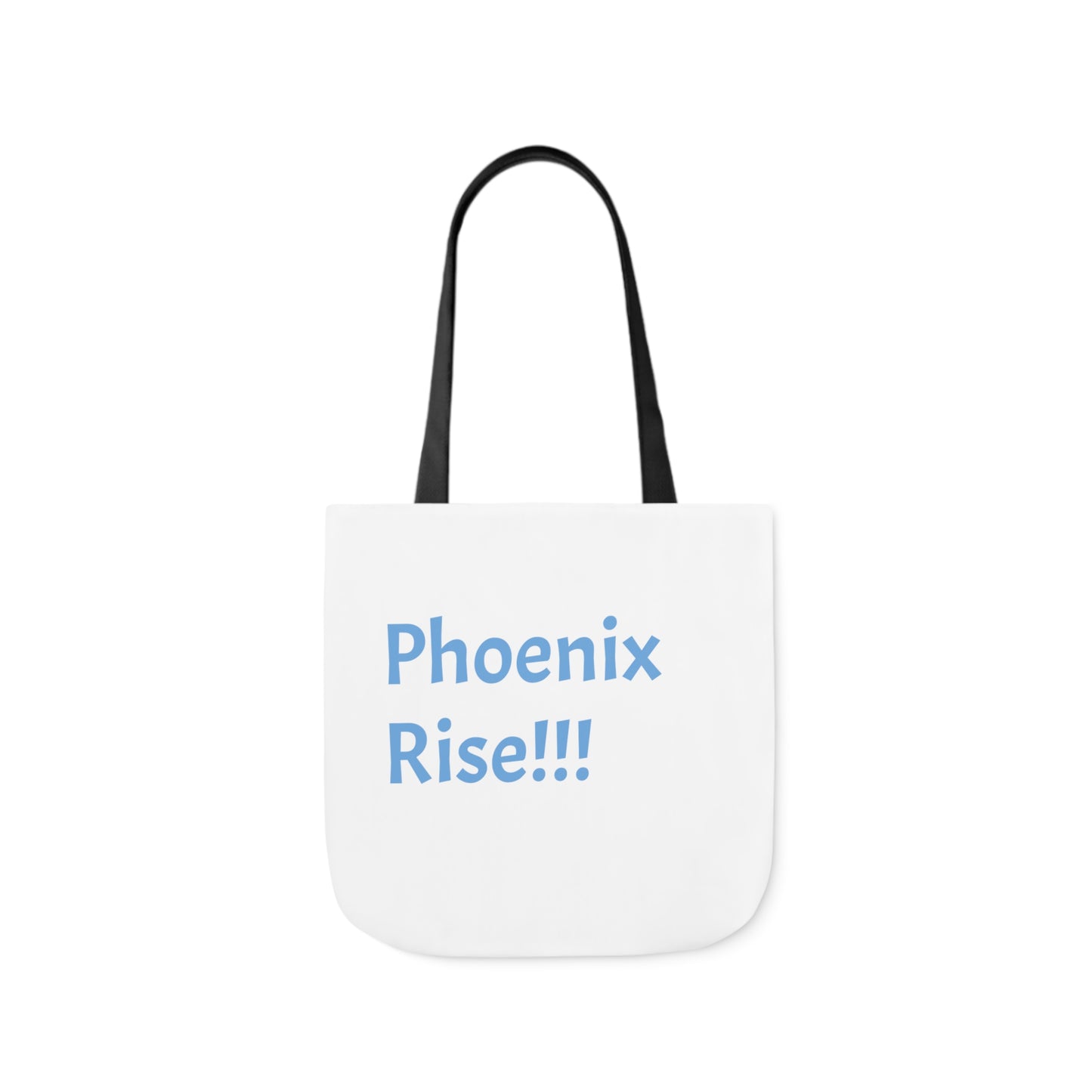 White: RH Logo: Light Blue Font: Phoenix Rise: Canvas Tote Bag, 5-Color Straps
