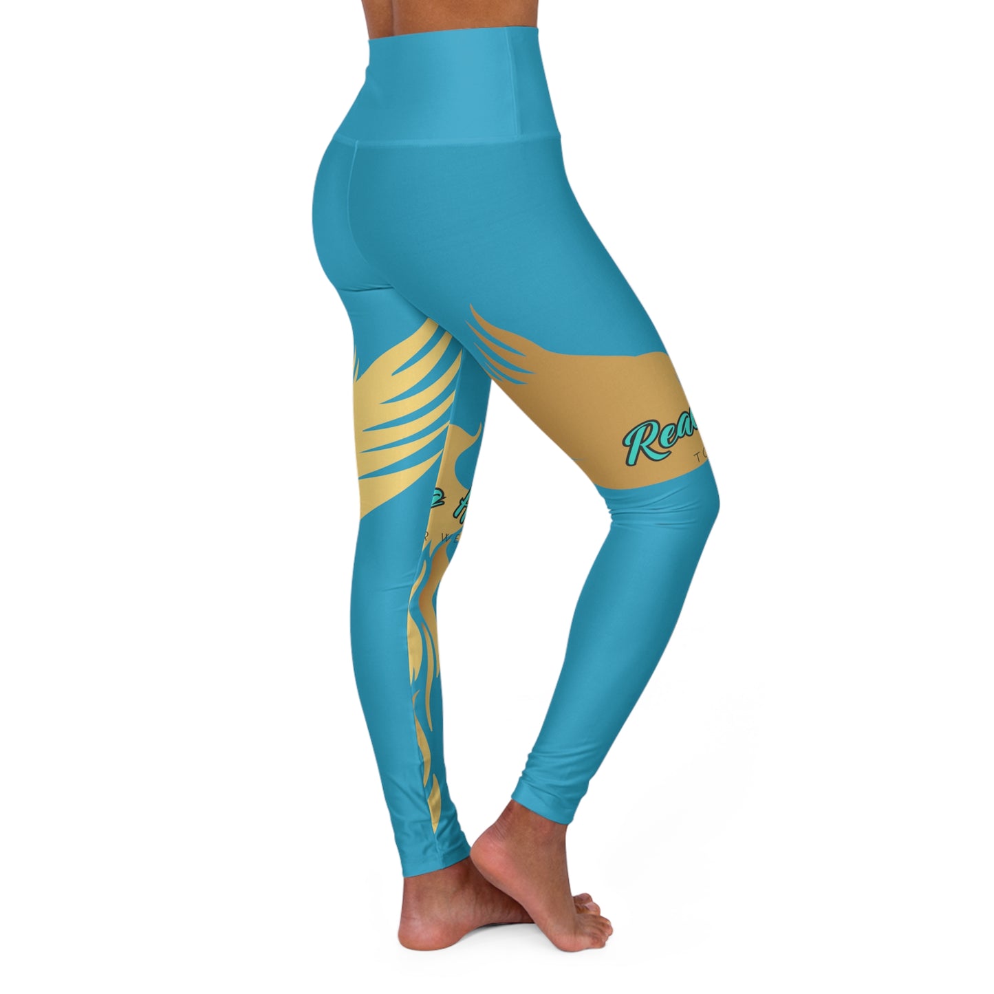 Turquiose: High Waisted Yoga Leggings (AOP)