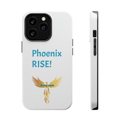 Phoenix Rise: White: Turquoise Font: MagSafe Tough Cases