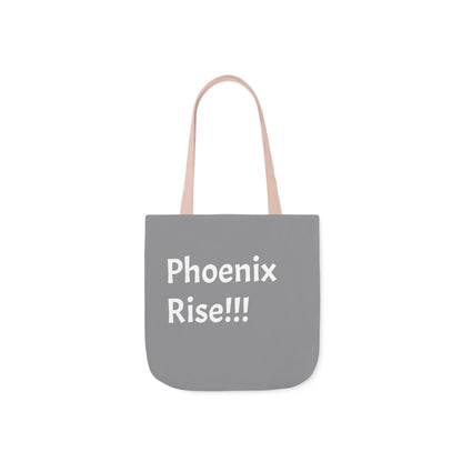 Grey: RH Logo: White Font: Phoenix Rise: Canvas Tote Bag, 5-Color Straps