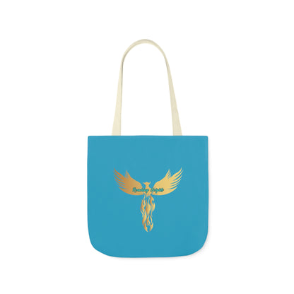 Turquoise: RH Logo: Black Font: Phoenix Rise: Canvas Tote Bag, 5-Color Straps