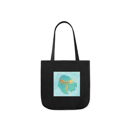 Black: RH Splash: Light Blue Font: Canvas Tote Bag, 5-Color Straps