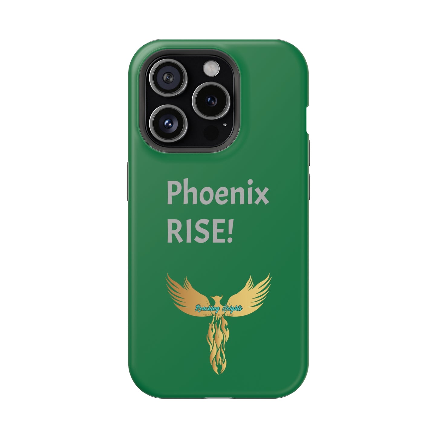 Phoenix Rise: Dark Green: Grey Font: MagSafe Tough Cases