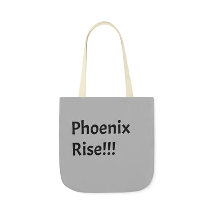 Light Grey: RH Logo: Black Font: Phoenix Rise: Canvas Tote Bag, 5-Color Straps