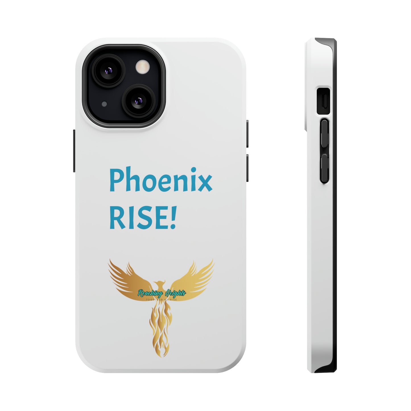 Phoenix Rise: White: Turquoise Font: MagSafe Tough Cases