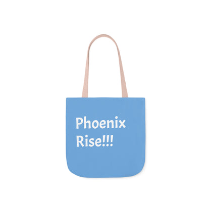 Light Blue: RH Logo: White Font: Phoenix Rise: Canvas Tote Bag, 5-Color Straps