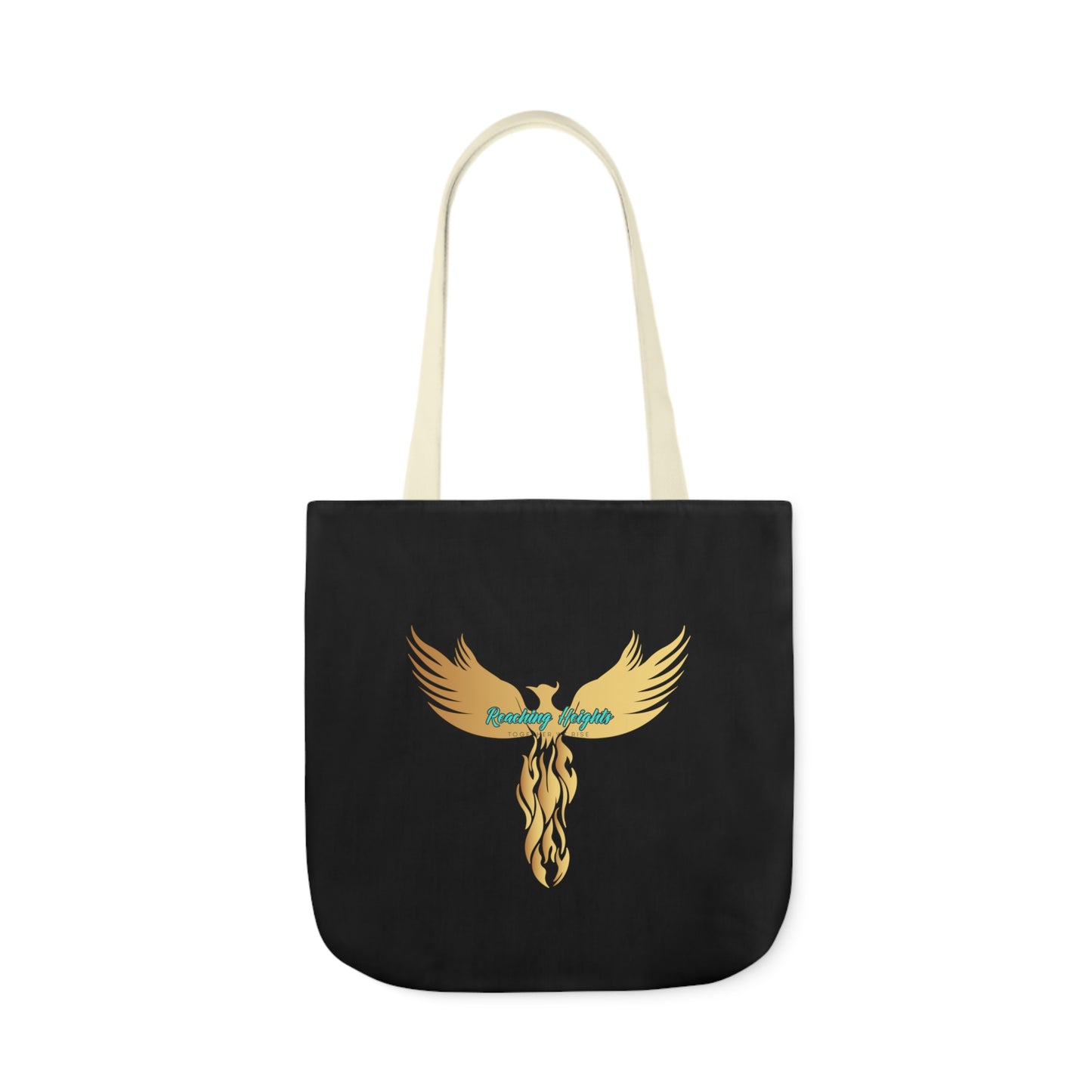 Black: RH Logo: Light Grey Font: Phoenix Rise: Canvas Tote Bag, 5-Color Straps