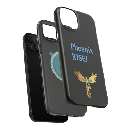 Phoenix Rise: Black: Light Blue Font: MagSafe Tough Cases