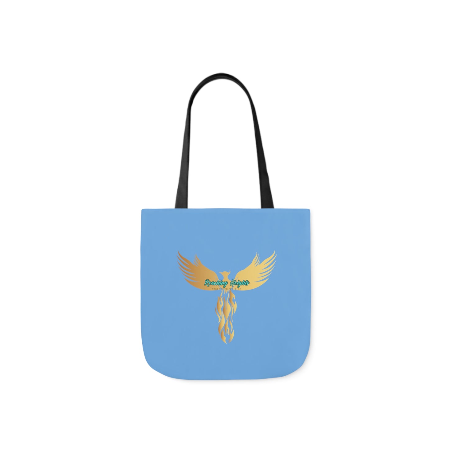 Light Blue: RH Logo: White Font: Phoenix Rise: Canvas Tote Bag, 5-Color Straps