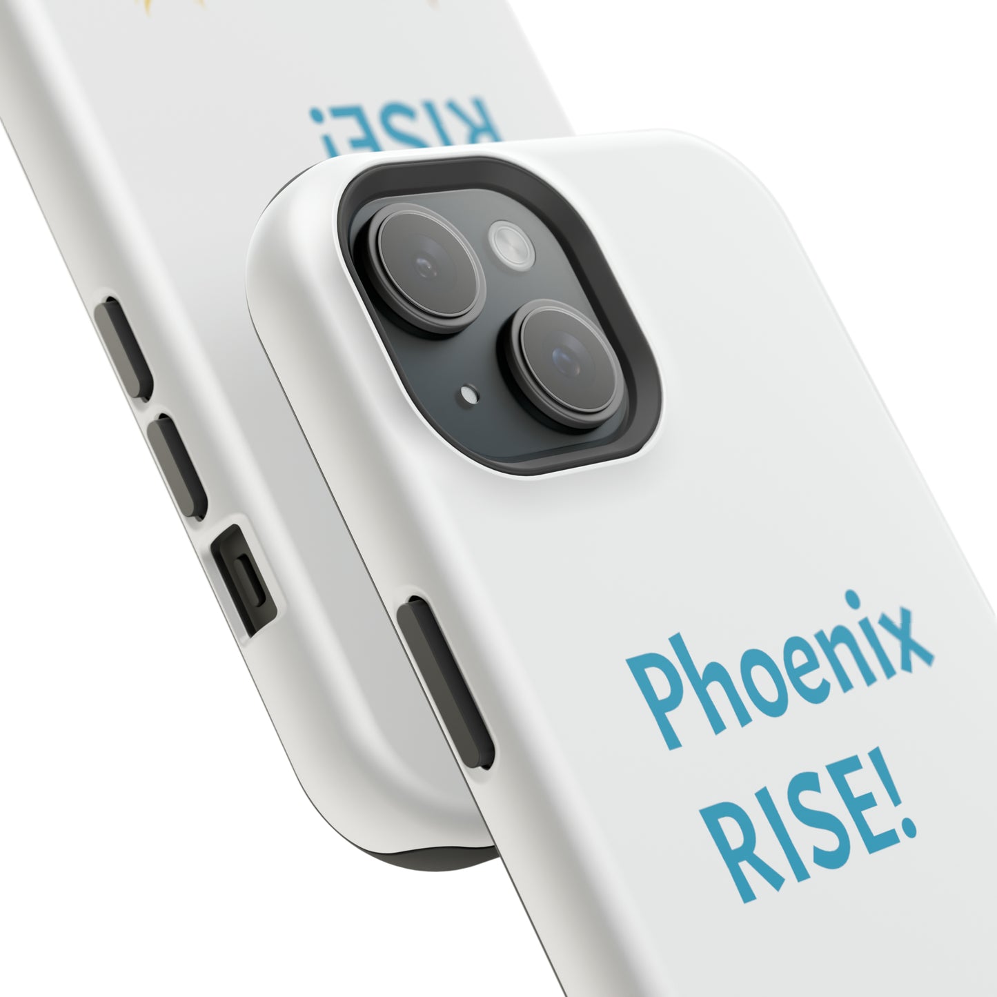 Phoenix Rise: White: Turquoise Font: MagSafe Tough Cases