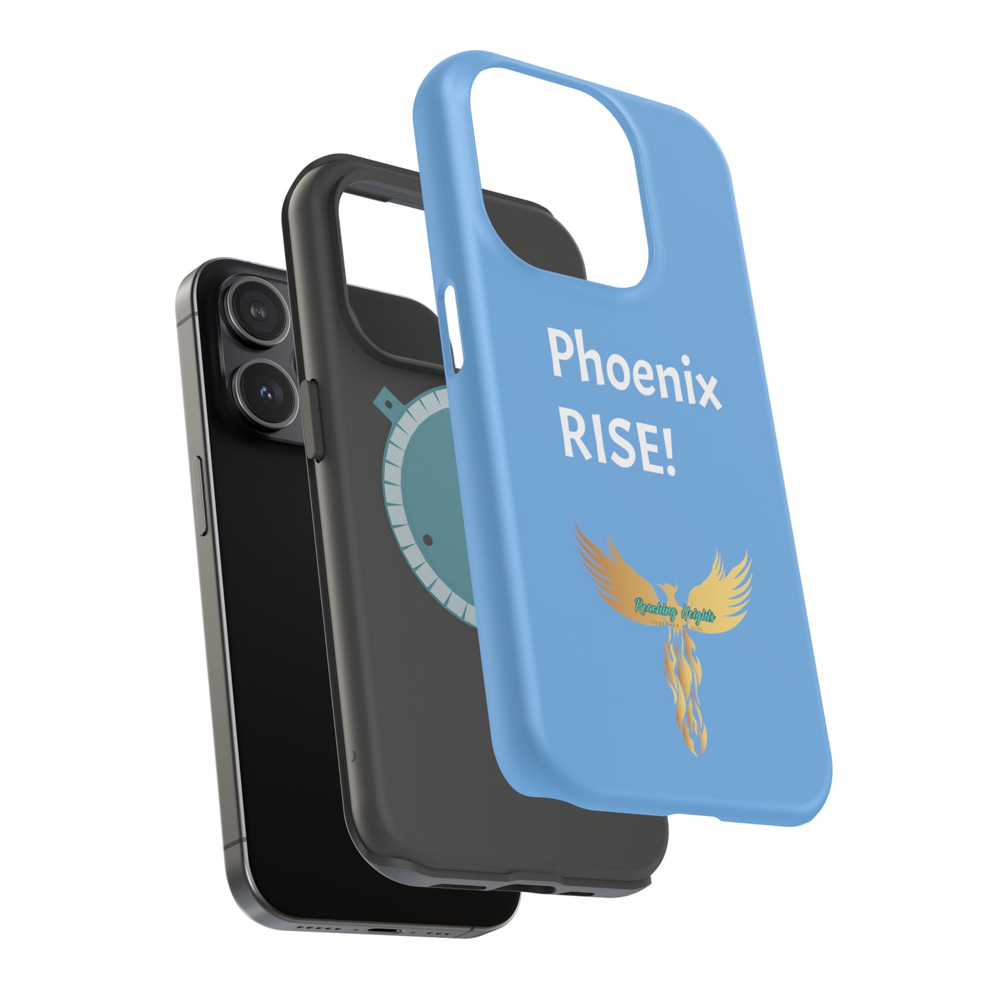 Phoenix Rise: Light Blue: White Font: MagSafe Tough Cases