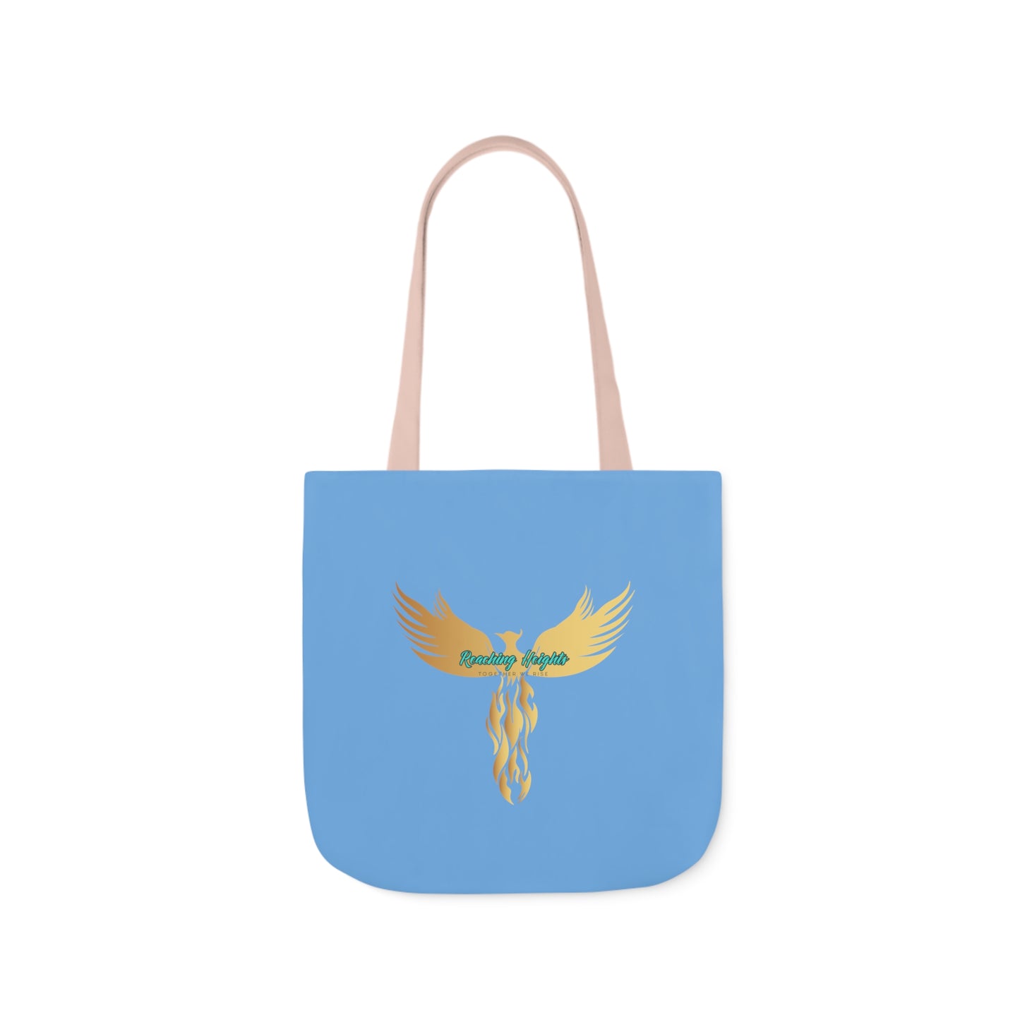 Light Blue: RH Logo: Black Font: Phoenix Rise: Canvas Tote Bag, 5-Color Straps