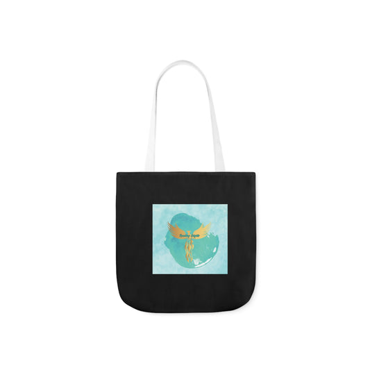 Black: RH Splash: Light Blue Font: Canvas Tote Bag, 5-Color Straps