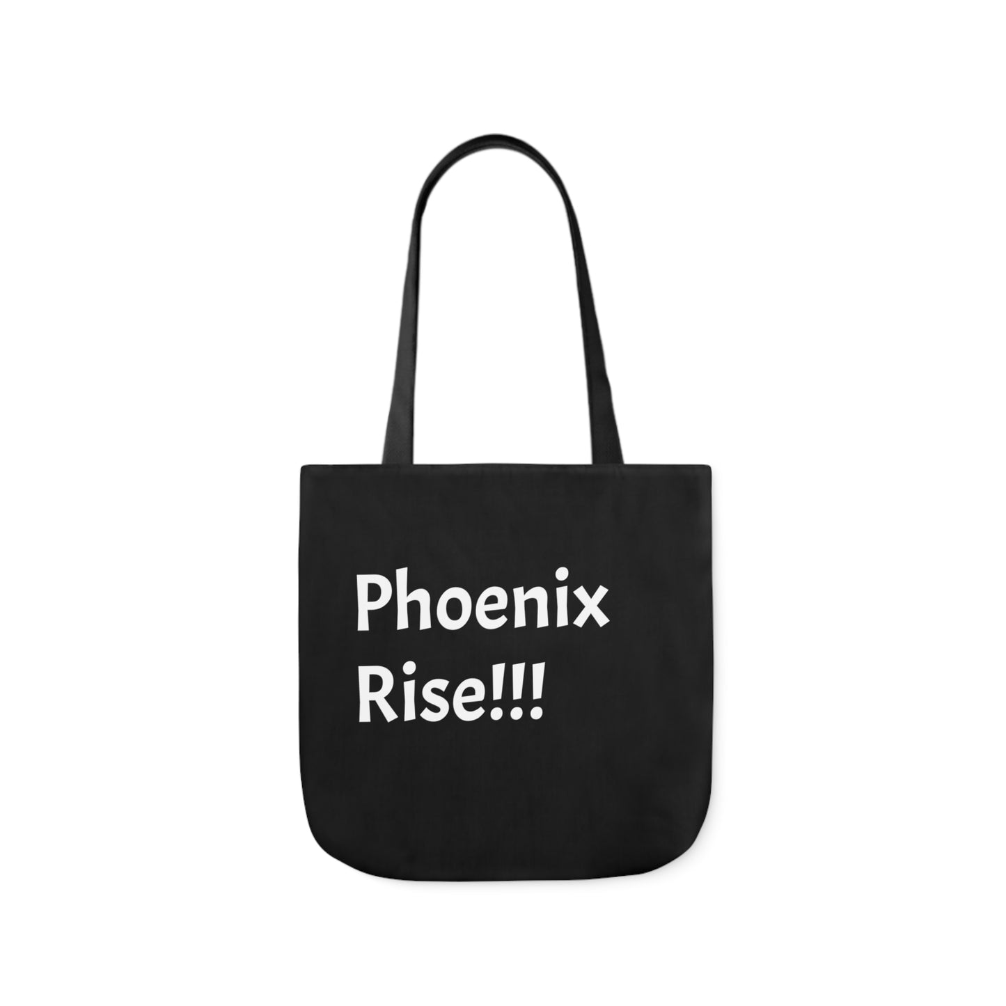 Black: RH Logo: White Font: Phoenix Rise: Canvas Tote Bag, 5-Color Straps