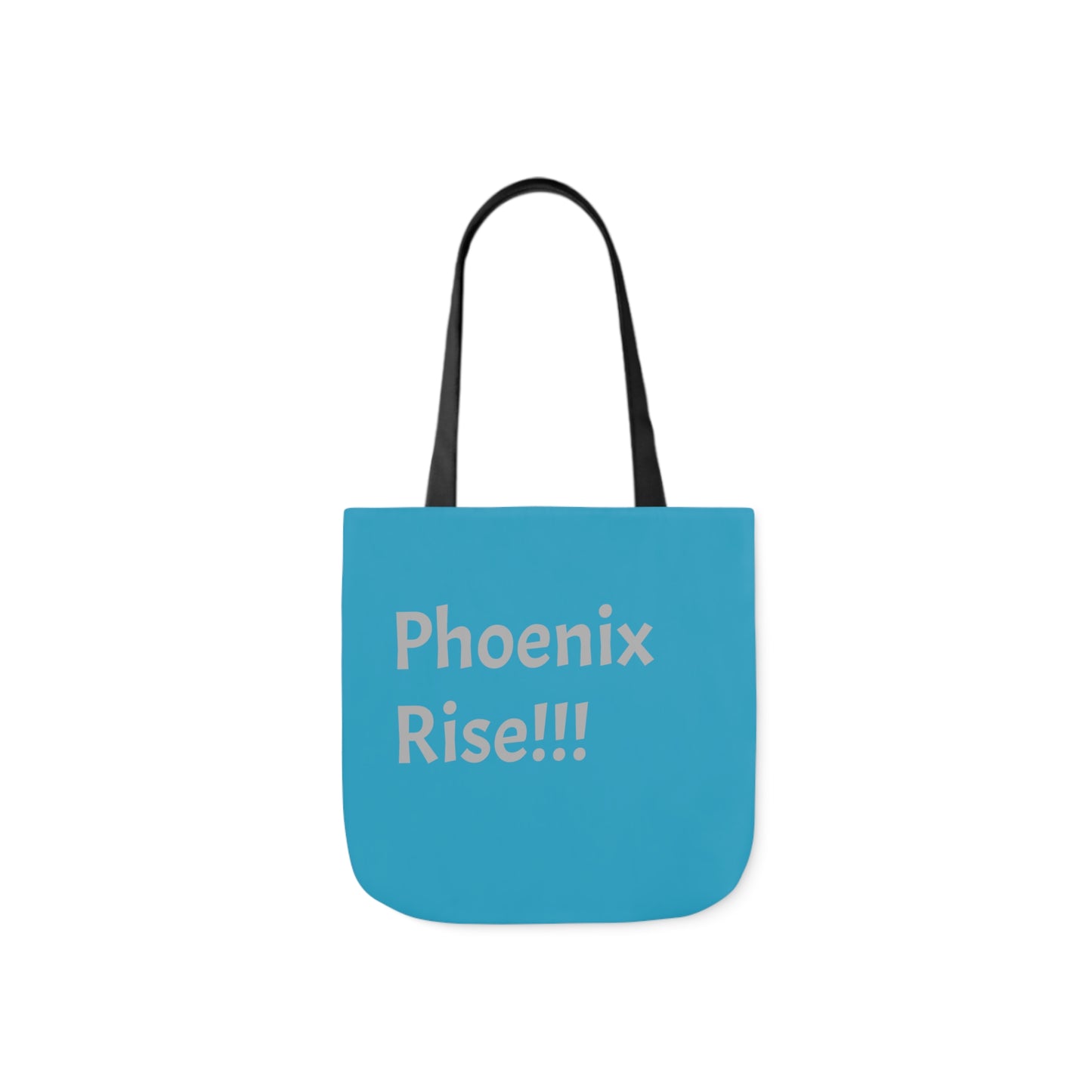 Turquoise: RH Logo: Grey Font: Phoenix Rise: Canvas Tote Bag, 5-Color Straps