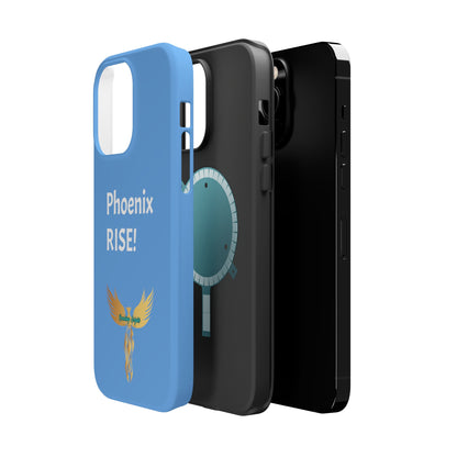 Phoenix Rise: Light Blue: White Font: MagSafe Tough Cases