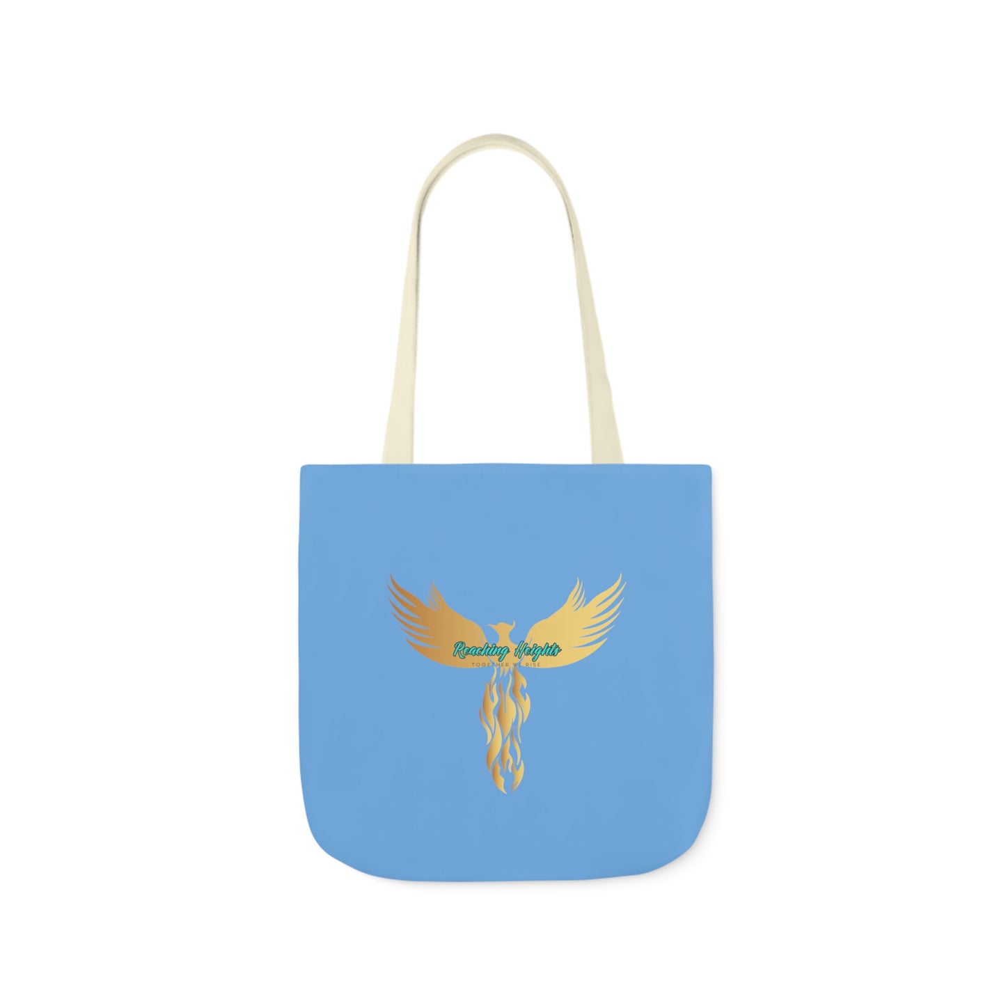 Light Blue: RH Logo: White Font: Phoenix Rise: Canvas Tote Bag, 5-Color Straps