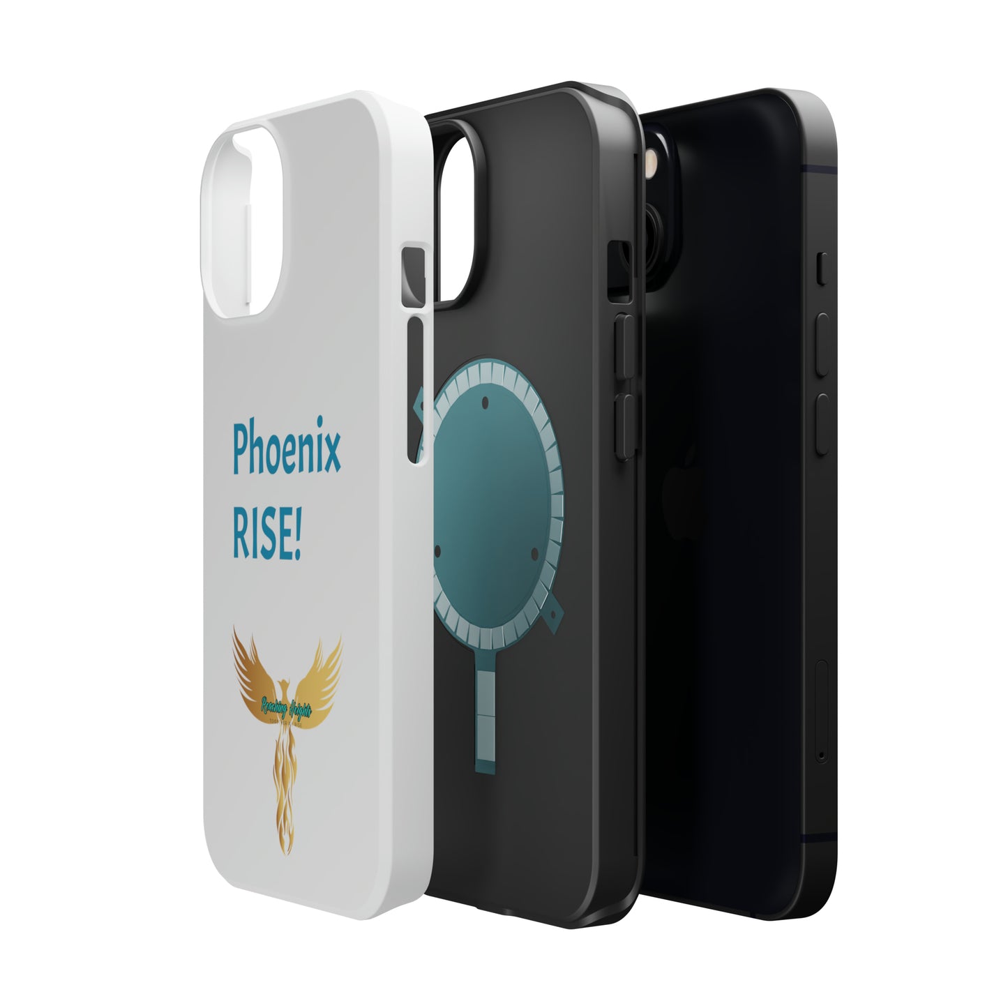 Phoenix Rise: White: Turquoise Font: MagSafe Tough Cases