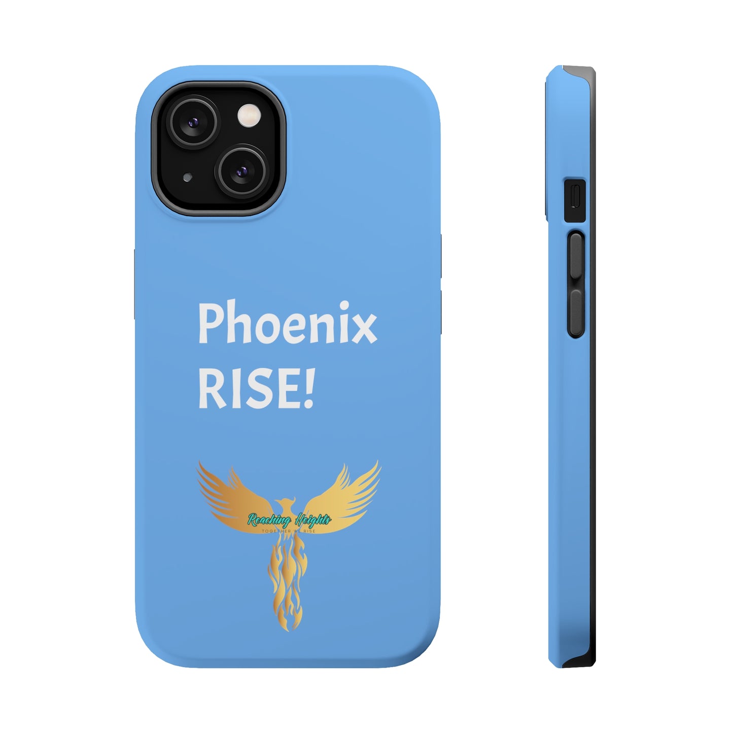 Phoenix Rise: Light Blue: White Font: MagSafe Tough Cases