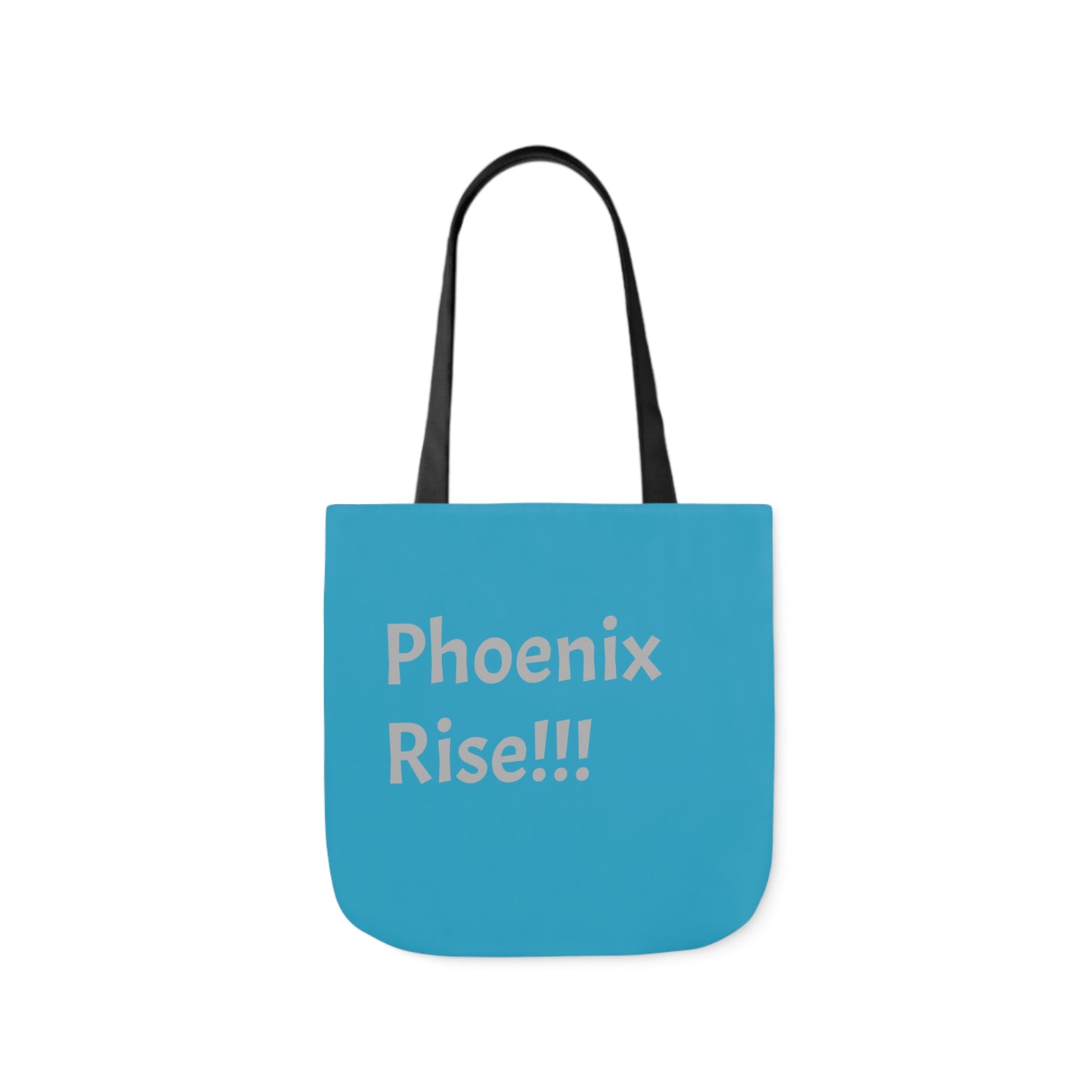 Turquoise: RH Logo: Grey Font: Phoenix Rise: Canvas Tote Bag, 5-Color Straps