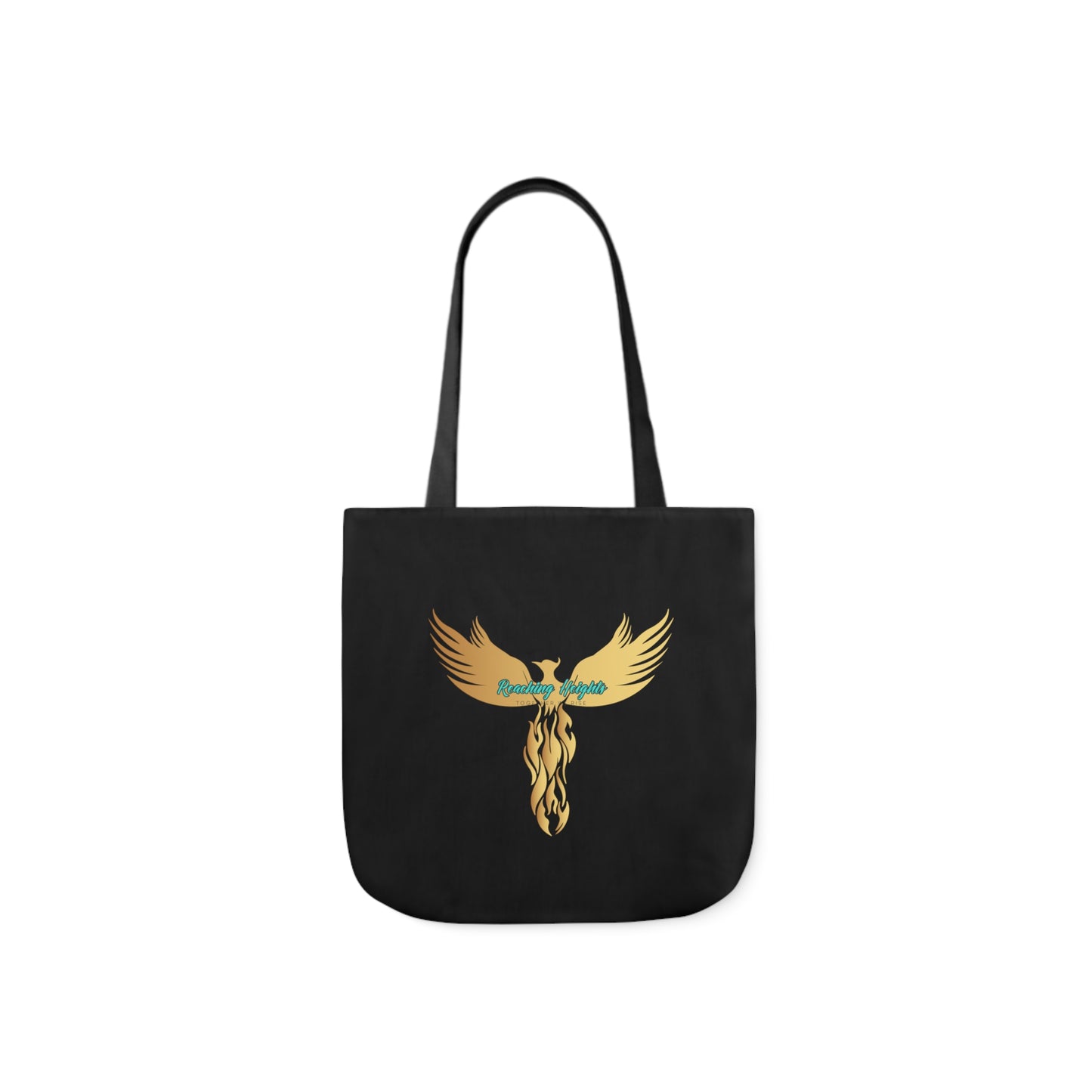 Black: RH Logo: White Font: Phoenix Rise: Canvas Tote Bag, 5-Color Straps