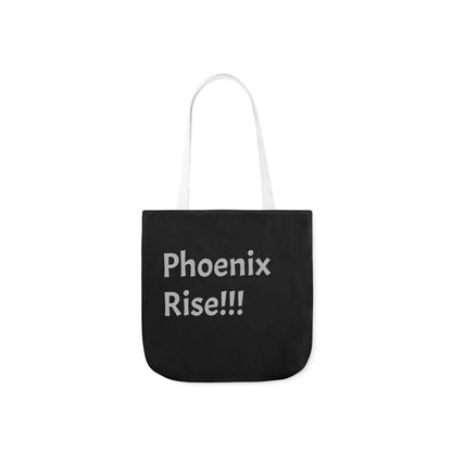 Black: RH Logo: Light Grey Font: Phoenix Rise: Canvas Tote Bag, 5-Color Straps