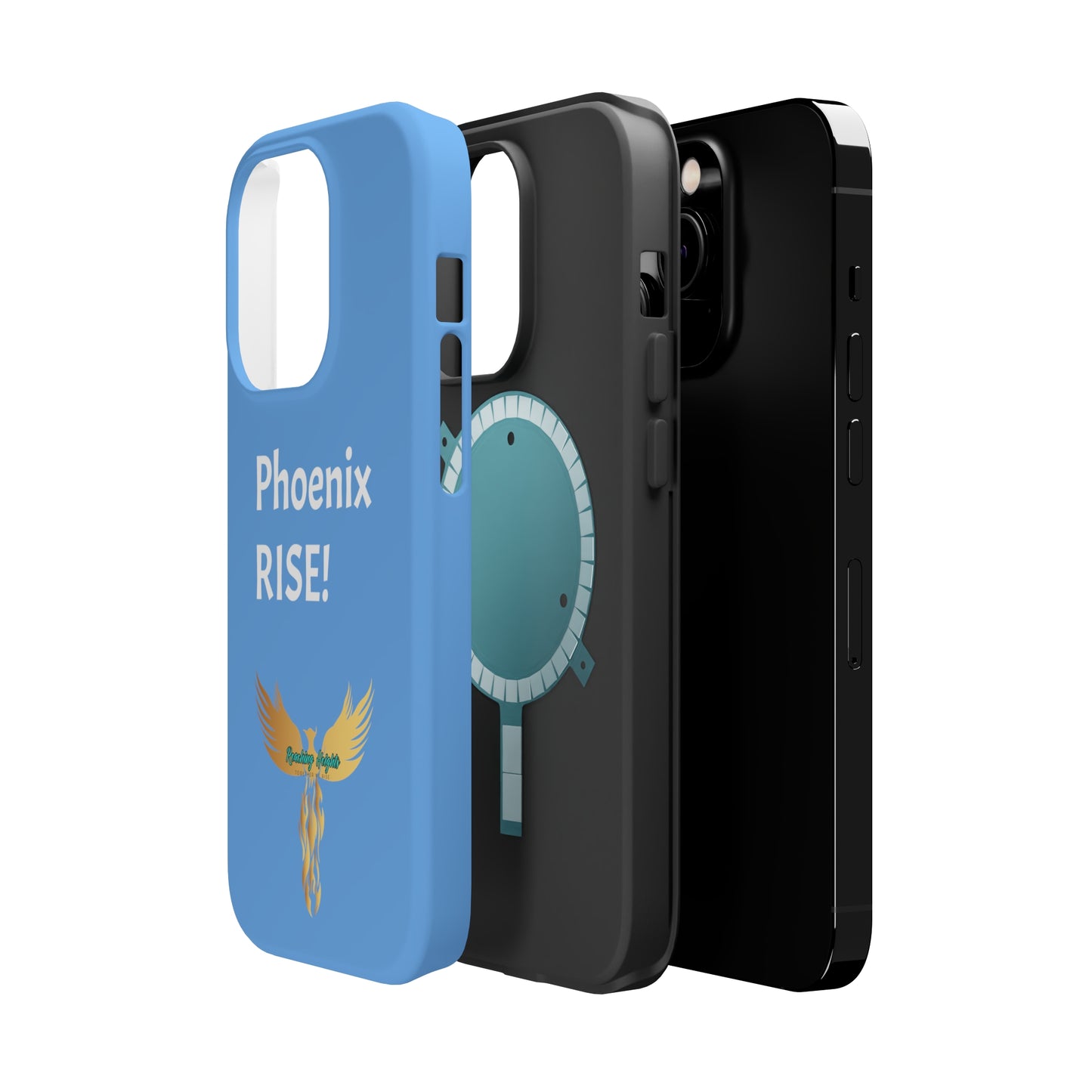 Phoenix Rise: Light Blue: White Font: MagSafe Tough Cases