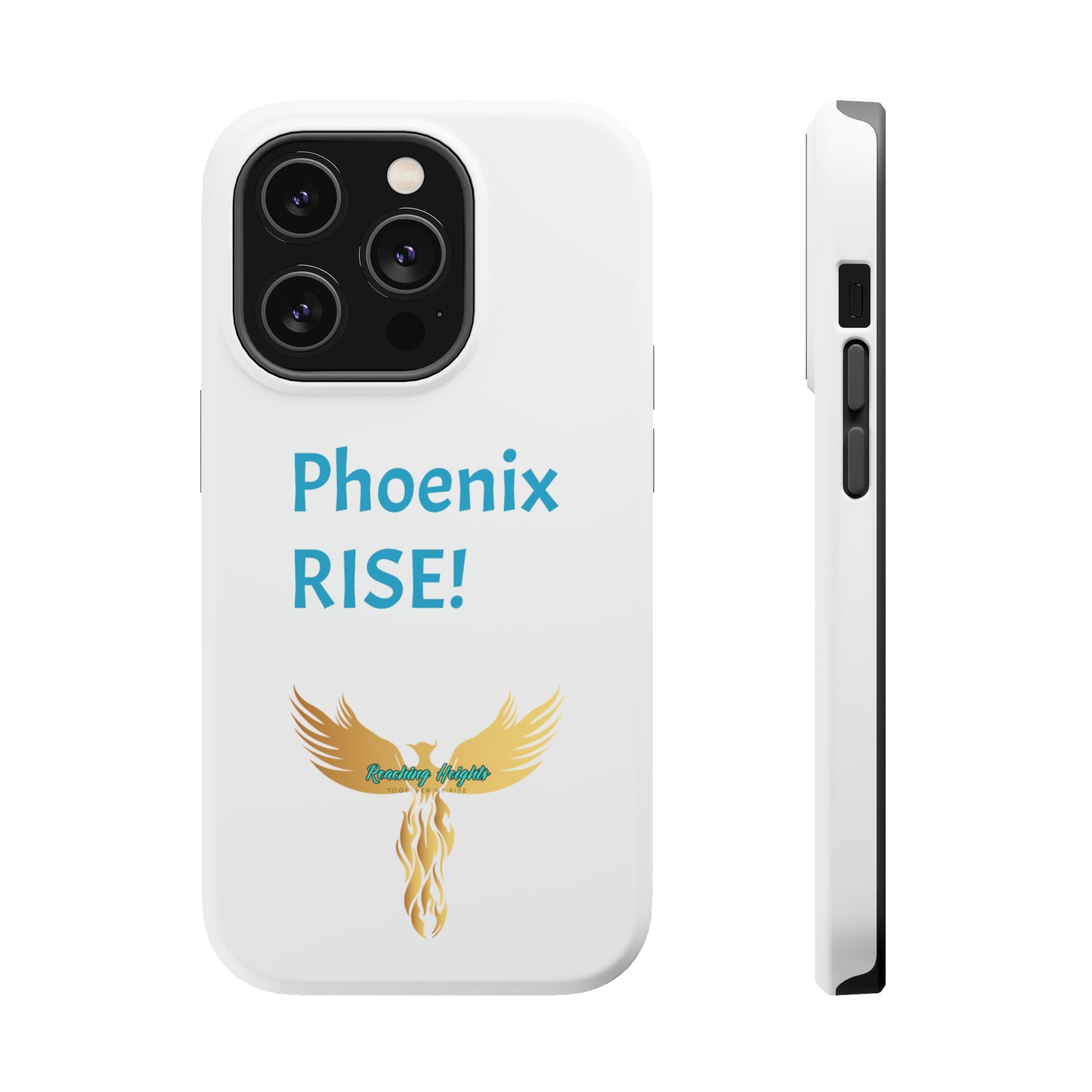 Phoenix Rise: White: Turquoise Font: MagSafe Tough Cases