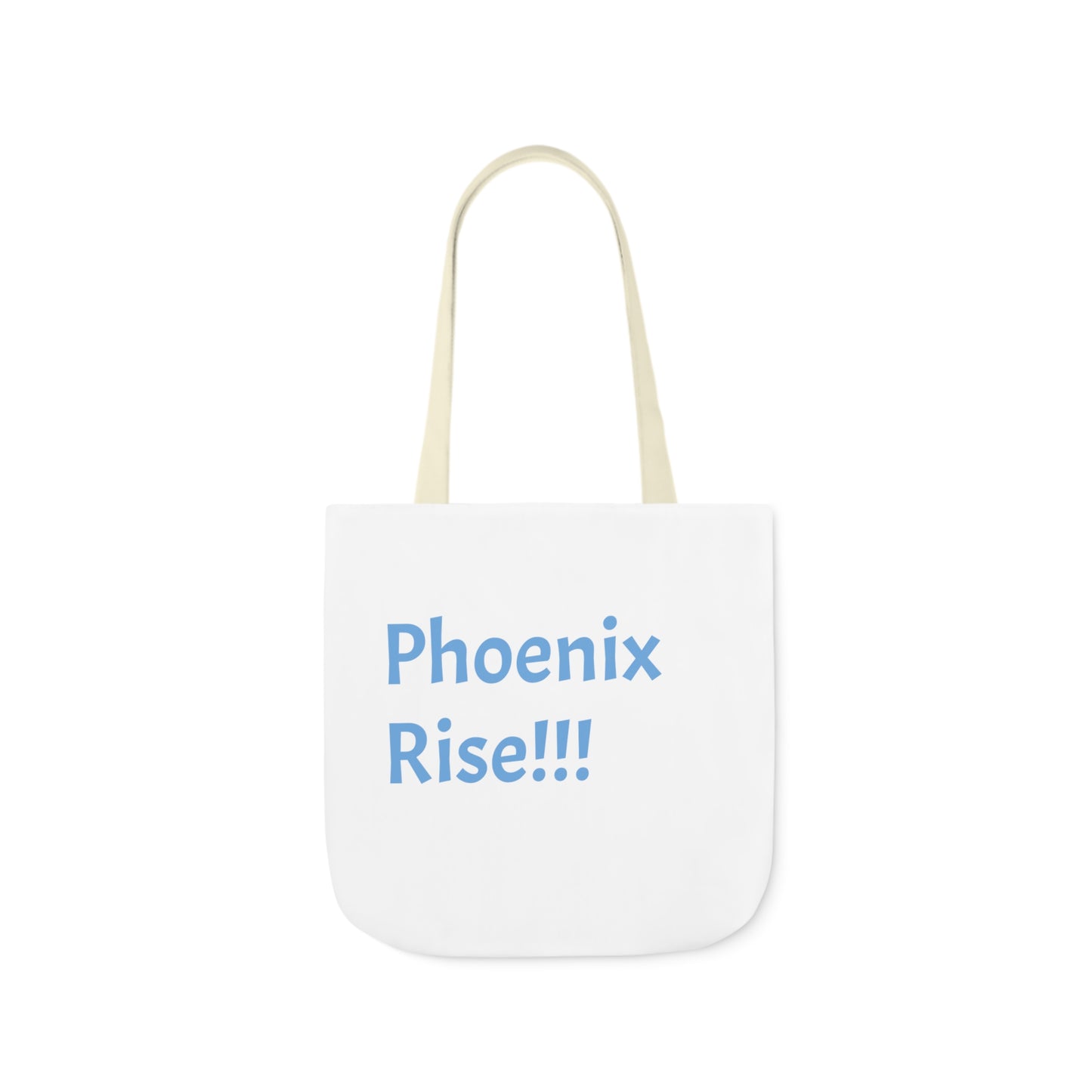 White: RH Logo: Light Blue Font: Phoenix Rise: Canvas Tote Bag, 5-Color Straps