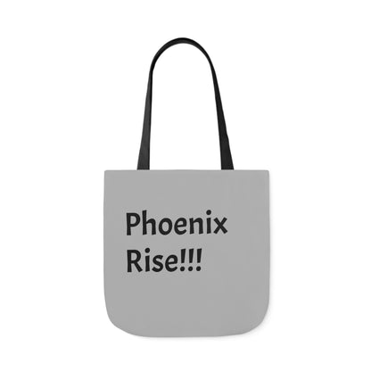 Light Grey: RH Logo: Black Font: Phoenix Rise: Canvas Tote Bag, 5-Color Straps