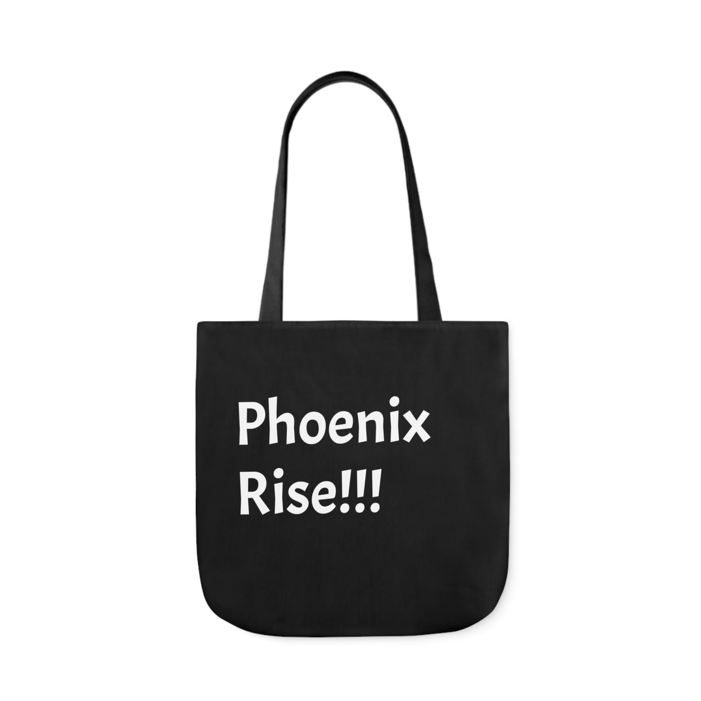 Black: RH Logo: White Font: Phoenix Rise: Canvas Tote Bag, 5-Color Straps