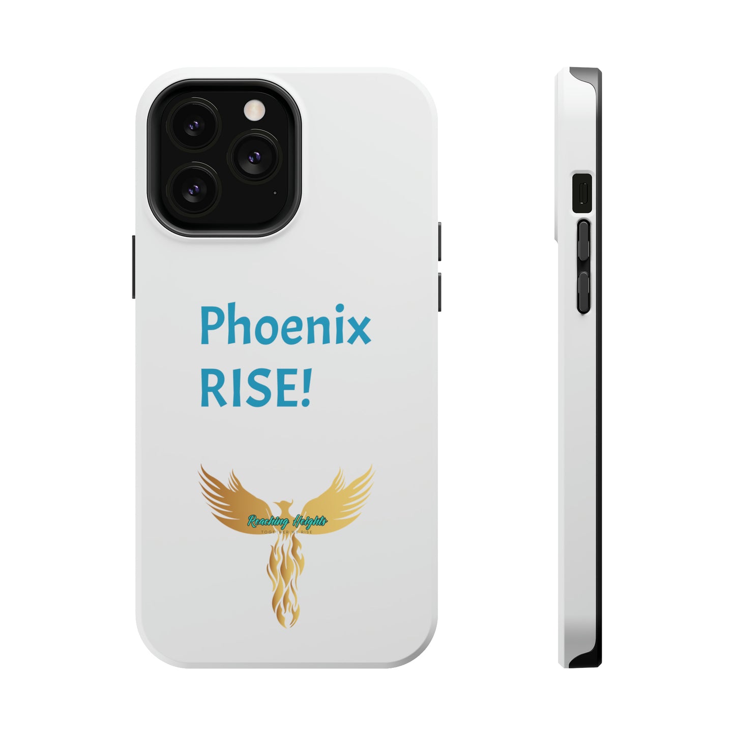 Phoenix Rise: White: Turquoise Font: MagSafe Tough Cases