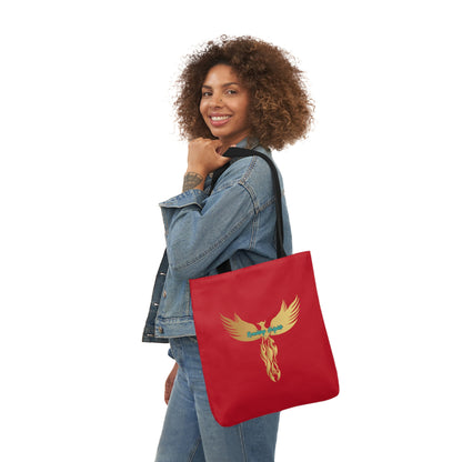 Red: RH Logo: White Font: No is Not an Option: Canvas Tote Bag, 5-Color Straps