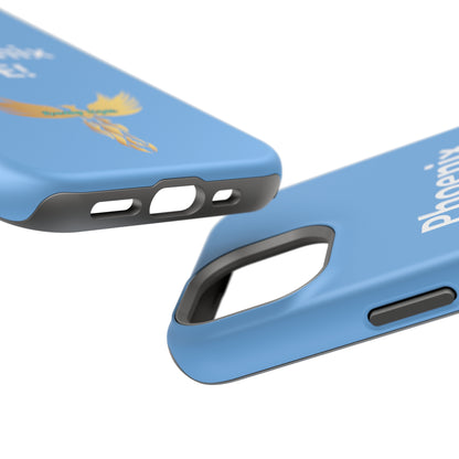 Phoenix Rise: Light Blue: White Font: MagSafe Tough Cases