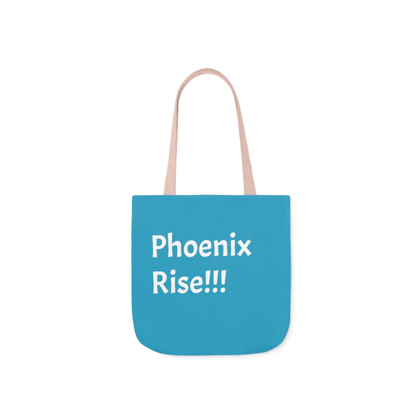 Turquoise: RH Logo: White Font: Phoenix Rise: Canvas Tote Bag, 5-Color Straps
