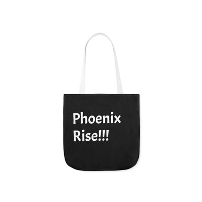 Black: RH Logo: White Font: Phoenix Rise: Canvas Tote Bag, 5-Color Straps