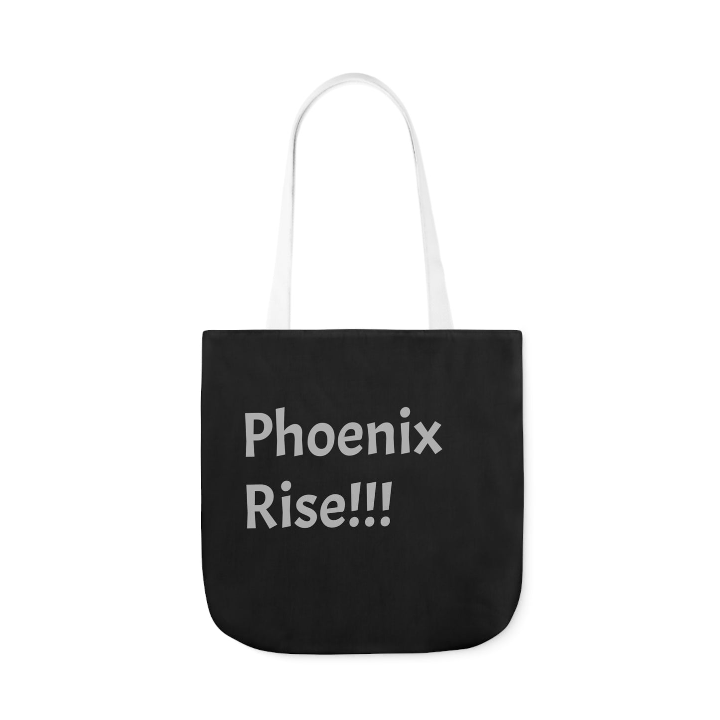 Black: RH Logo: Light Grey Font: Phoenix Rise: Canvas Tote Bag, 5-Color Straps