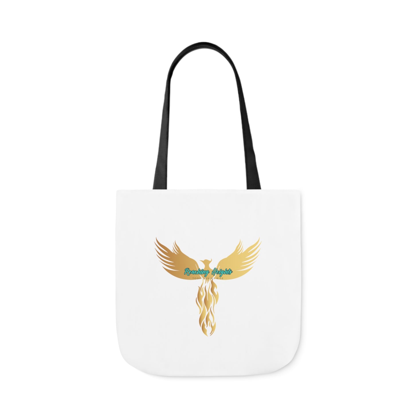 White: RH Logo: Light Blue Font: Phoenix Rise: Canvas Tote Bag, 5-Color Straps
