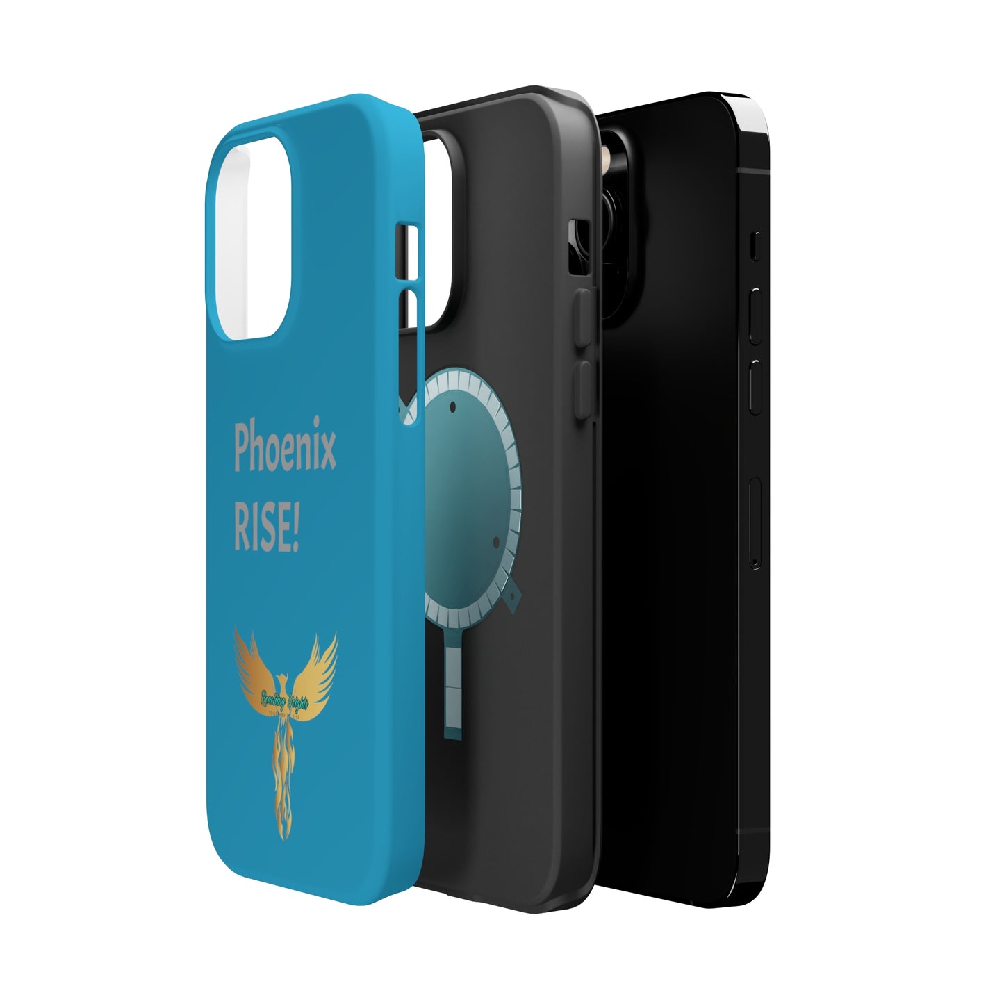 Phoenix Rise: Turquoise: Grey Font: MagSafe Tough Cases