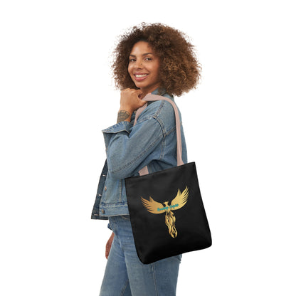 Black: RH Logo: Light Grey Font: Phoenix Rise: Canvas Tote Bag, 5-Color Straps