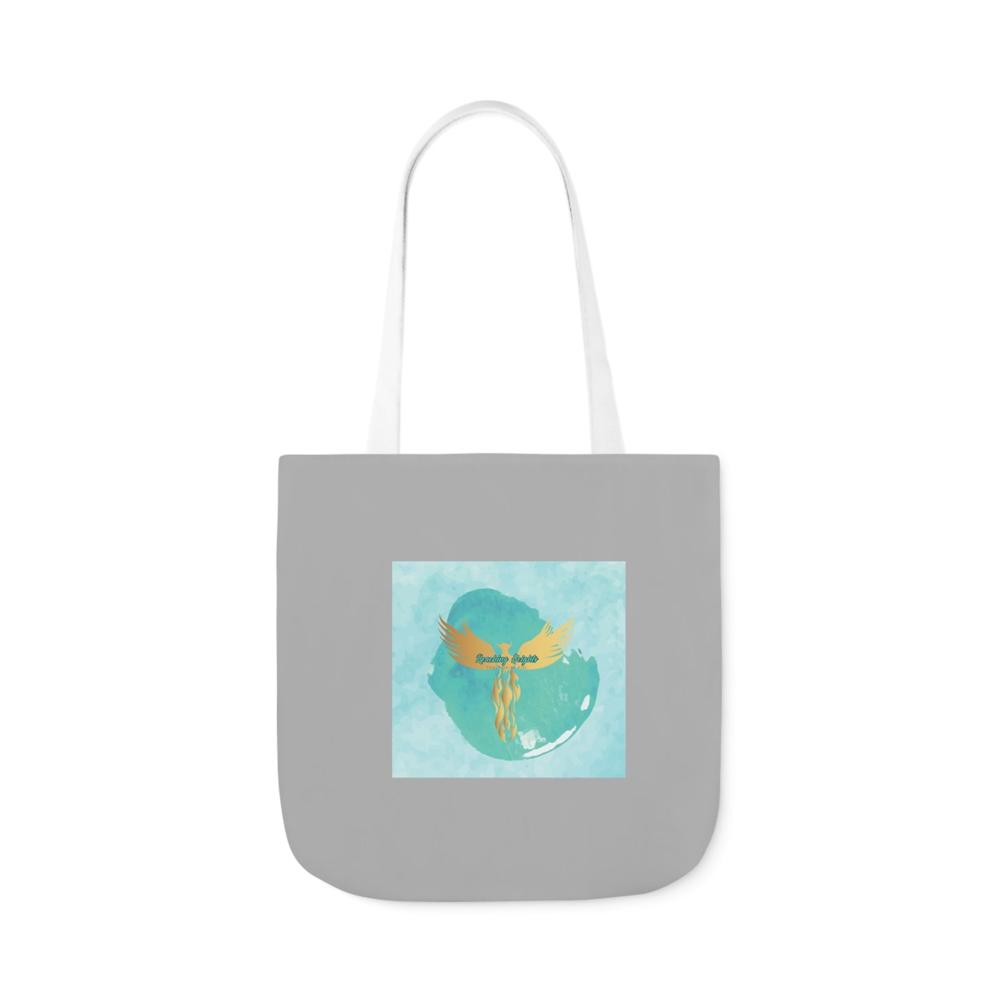 Grey: RH Splash: Light Blue Font: Canvas Tote Bag, 5-Color Straps