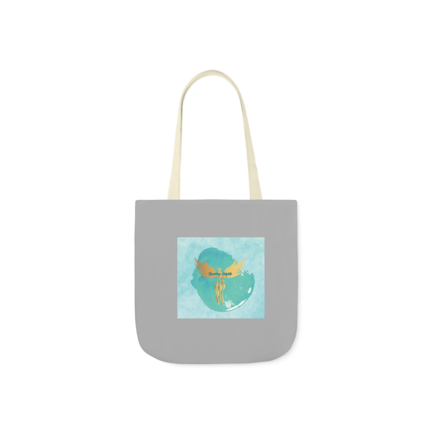 Grey: RH Splash: Light Blue Font: Canvas Tote Bag, 5-Color Straps