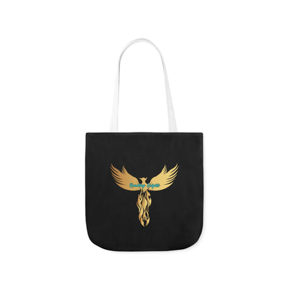 Black: RH Logo: White Font: Phoenix Rise: Canvas Tote Bag, 5-Color Straps