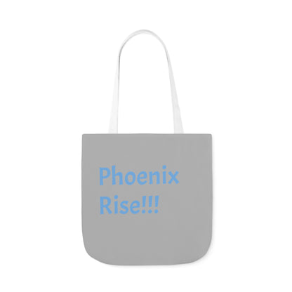 Light Grey: RH Logo: Light Blue Font: Phoenix Rise: Canvas Tote Bag, 5-Color Straps